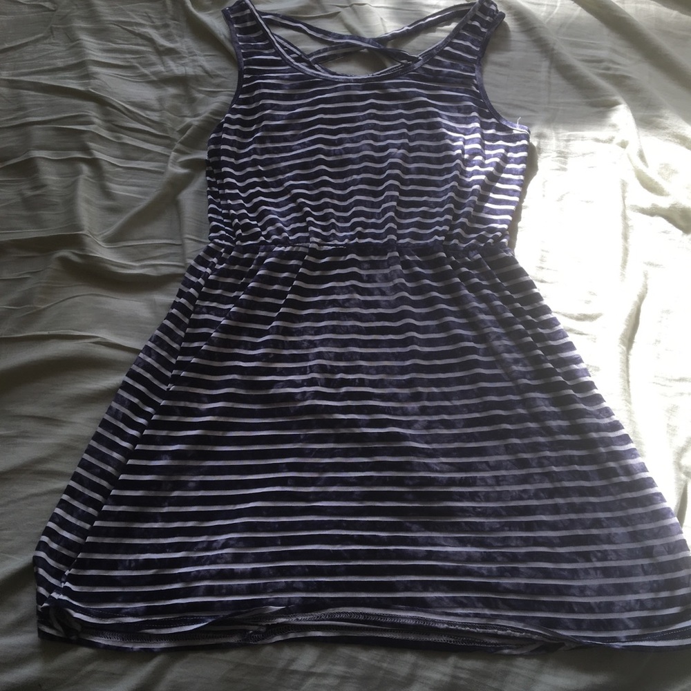 Tie dye and white striped soft sundress